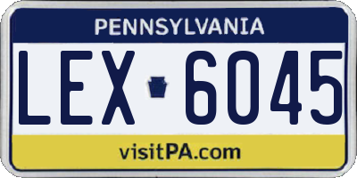 PA license plate LEX6045