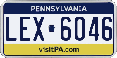PA license plate LEX6046