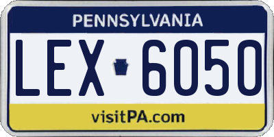 PA license plate LEX6050