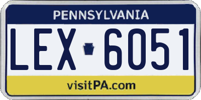 PA license plate LEX6051