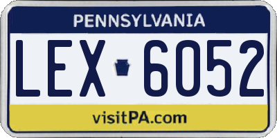 PA license plate LEX6052