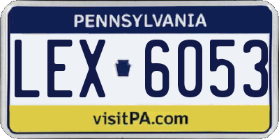 PA license plate LEX6053