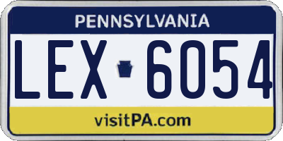 PA license plate LEX6054