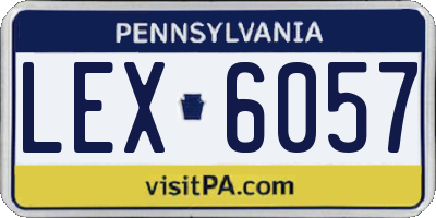 PA license plate LEX6057