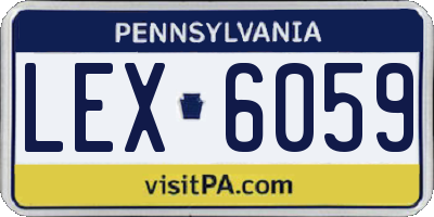 PA license plate LEX6059
