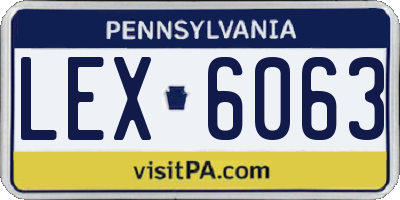 PA license plate LEX6063