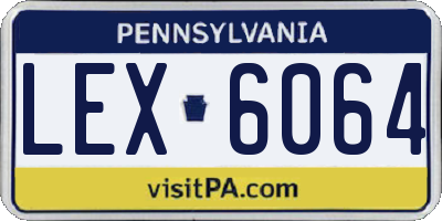 PA license plate LEX6064