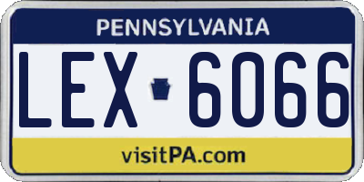 PA license plate LEX6066