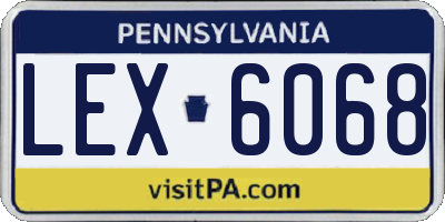 PA license plate LEX6068