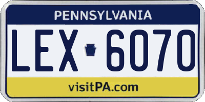 PA license plate LEX6070