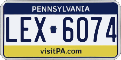 PA license plate LEX6074