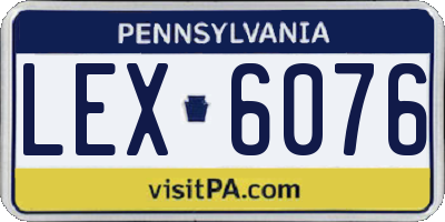PA license plate LEX6076