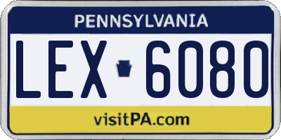 PA license plate LEX6080