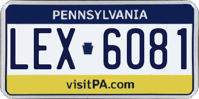 PA license plate LEX6081