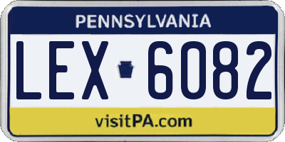 PA license plate LEX6082