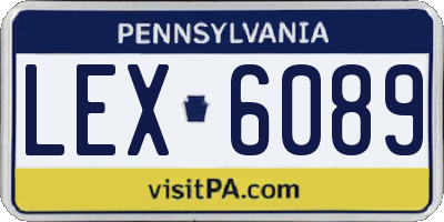 PA license plate LEX6089