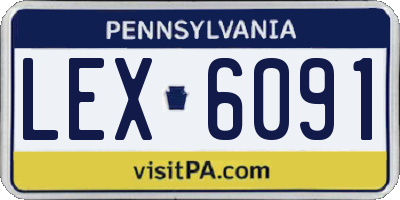 PA license plate LEX6091