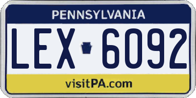 PA license plate LEX6092