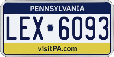PA license plate LEX6093