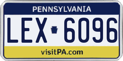 PA license plate LEX6096