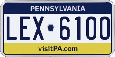 PA license plate LEX6100