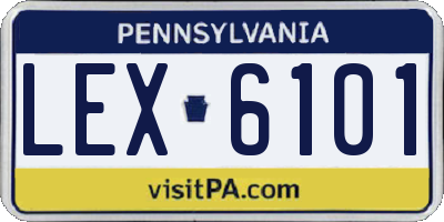 PA license plate LEX6101