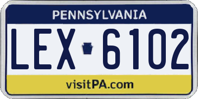 PA license plate LEX6102