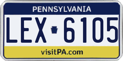 PA license plate LEX6105