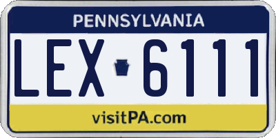 PA license plate LEX6111