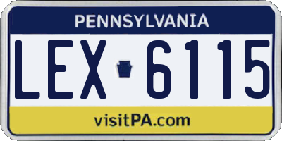 PA license plate LEX6115