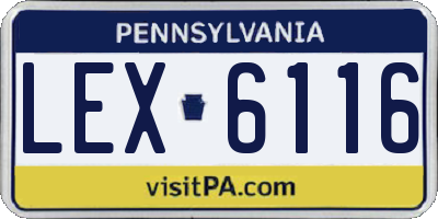 PA license plate LEX6116