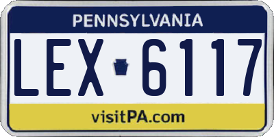 PA license plate LEX6117