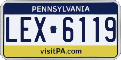 PA license plate LEX6119