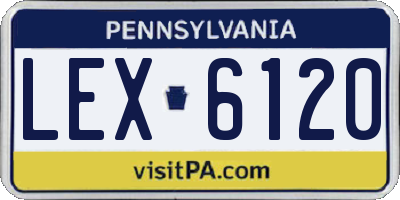 PA license plate LEX6120