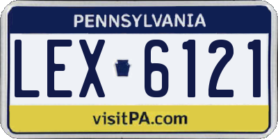 PA license plate LEX6121