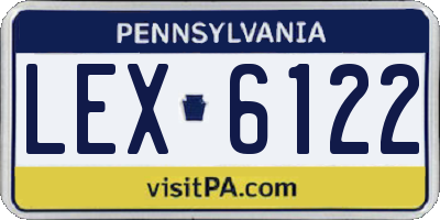 PA license plate LEX6122