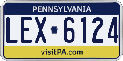 PA license plate LEX6124