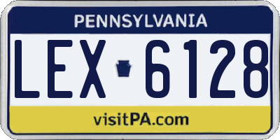 PA license plate LEX6128