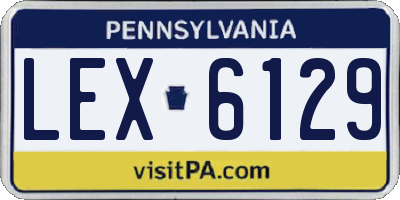 PA license plate LEX6129
