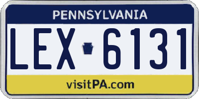 PA license plate LEX6131