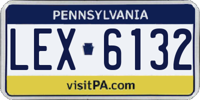 PA license plate LEX6132