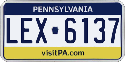 PA license plate LEX6137