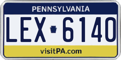 PA license plate LEX6140