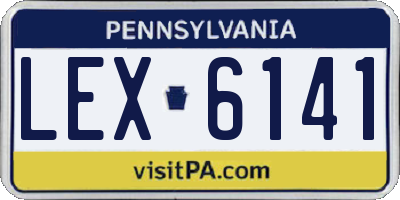 PA license plate LEX6141