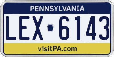 PA license plate LEX6143