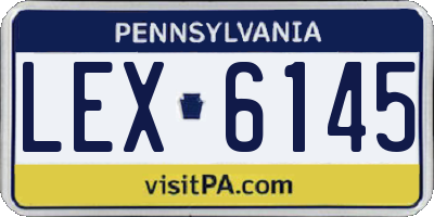 PA license plate LEX6145