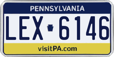 PA license plate LEX6146