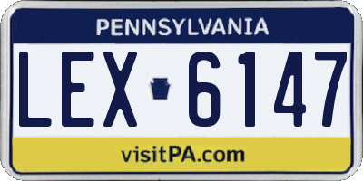 PA license plate LEX6147