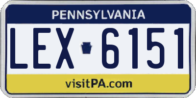 PA license plate LEX6151
