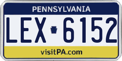 PA license plate LEX6152